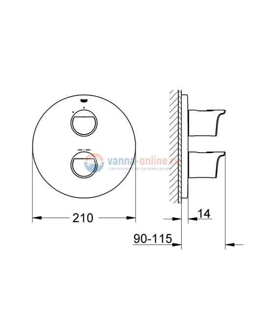 Термостат Grohe Grohtherm 2000 19354001 для душа Термостат Grohe Grohtherm 2000 19354001 для душа