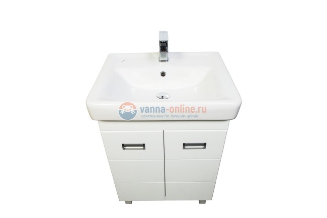 Тумба с раковиной Orange Таис 60 см, напольная, цвет - белый Тумба с раковиной Orange Таис 60 см, напольная, цвет - белый