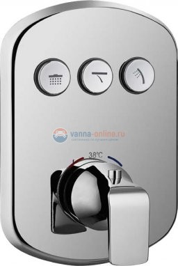 Смеситель для душа Cezares GLOBO-F-VDIM3-TB-01, встраиваемый термостатический, трехпозиционный Смеситель для душа Cezares GLOBO-F-VDIM3-TB-01, встраиваемый термостатический, трехпозиционный