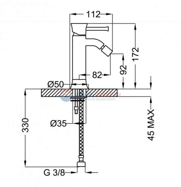 Смеситель для биде Cezares Positano POSITANO-BSM1-01