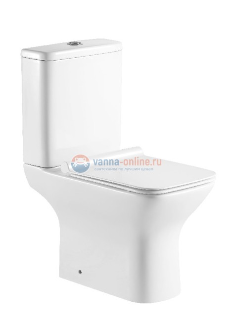 Напольный унитаз Aquanet Cube 2-C CL-12288 (240208) безободковый с бачком 2-C-1 CL-12288-1 (240209) с крышкой-сиденьем Soft Close - Slimseat Напольный унитаз Aquanet Cube 2-C CL-12288 (240208) безободковый с бачком 2-C-1 CL-12288-1 (240209) с крышкой-сиденьем Soft Close - Slimseat