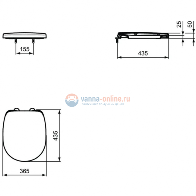 Сидение и крышка для унитаза Ideal Standard CONNECT SPACE E129101 с функцией плавного закрытия Сидение и крышка для унитаза Ideal Standard CONNECT SPACE E129101 с функцией плавного закрытия