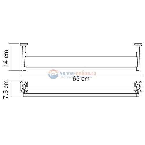 Полотенцедержатель WasserKRAFT Oder 3040, двойной