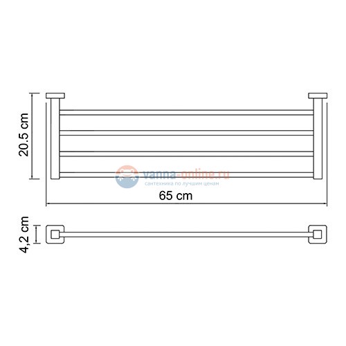 Полка для полотенец WasserKRAFT Lippe 6511 Полка для полотенец WasserKRAFT Lippe 6511