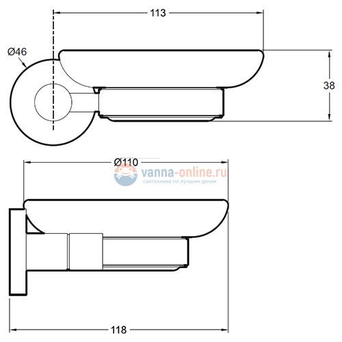 Мыльница подвесная Jacob Delafon Classique стеклянная (хром) E77827-CP