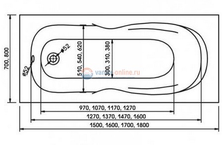 Ванна акриловая Relisan Neonika 150 х 70 см