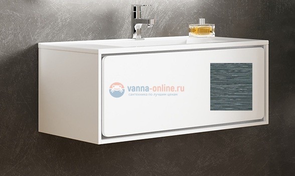 Тумба с раковиной Sanvit Бруно 1, 90 х 46 см, цвет - шелк сталь