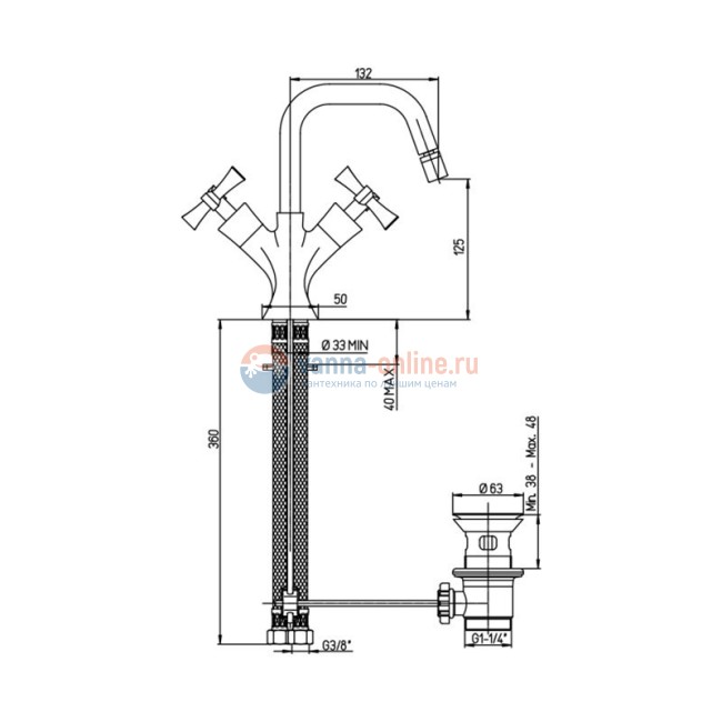 Смеситель для биде Paini Elix