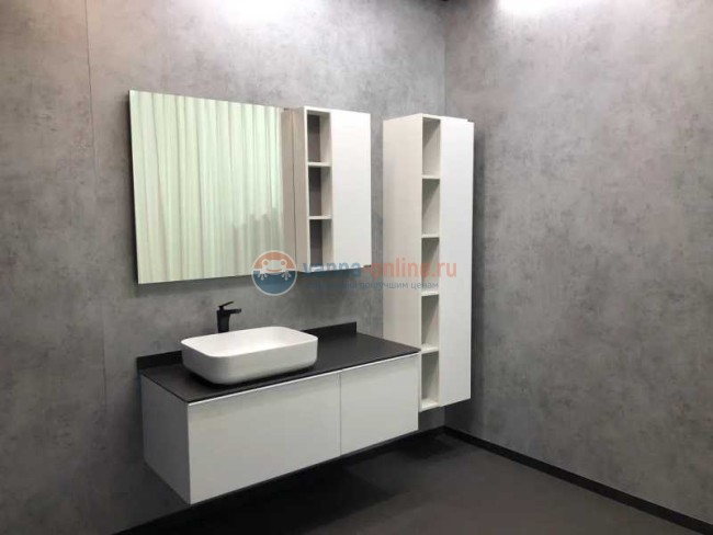 Зеркальный шкаф Comfortу Милан-120 белый, правый