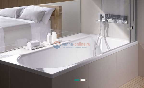 Ванна Bette Ocean 8857-000AD 180 x 80 см, белая с шумоизоляцией, перелив сзади