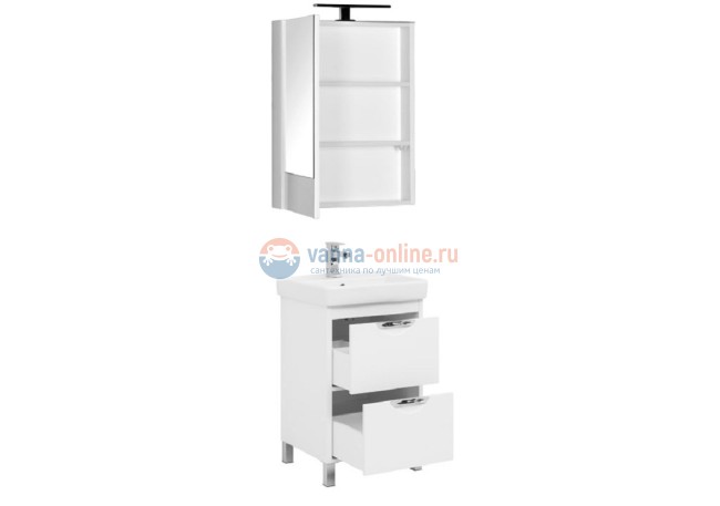 Тумба под раковину Aquanet Гретта new 50 233576, цвет белый