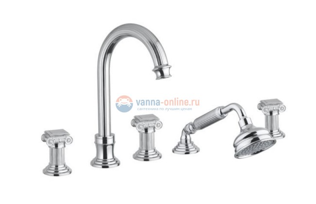 Смеситель Cezares Olimp BVD-01-O цвет хром, ручки квадратные металл Смеситель Cezares Olimp BVD-01-O цвет хром, ручки квадратные металл