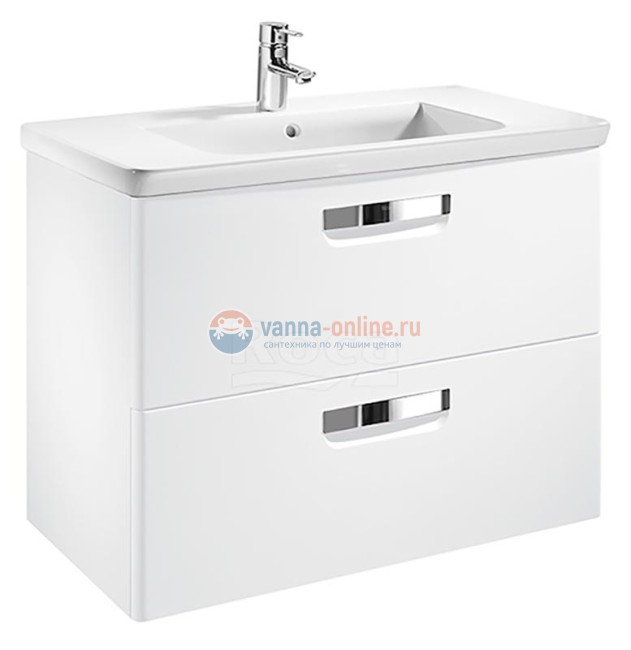 Тумба под раковину Roca Gap 80, ZRU9302877, белая глянцевая