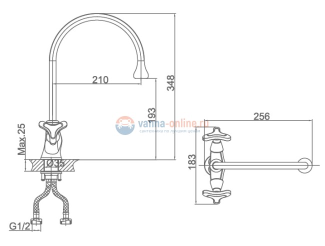 Смеситель D&K Hessen Goethe DA1382441 для кухни