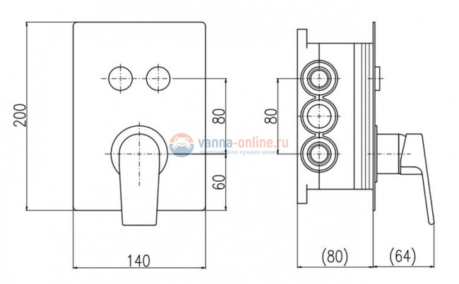 Смеситель скрытого монтажа для ванны и душа Rav-Slezak Colorado CO186BOX, хром