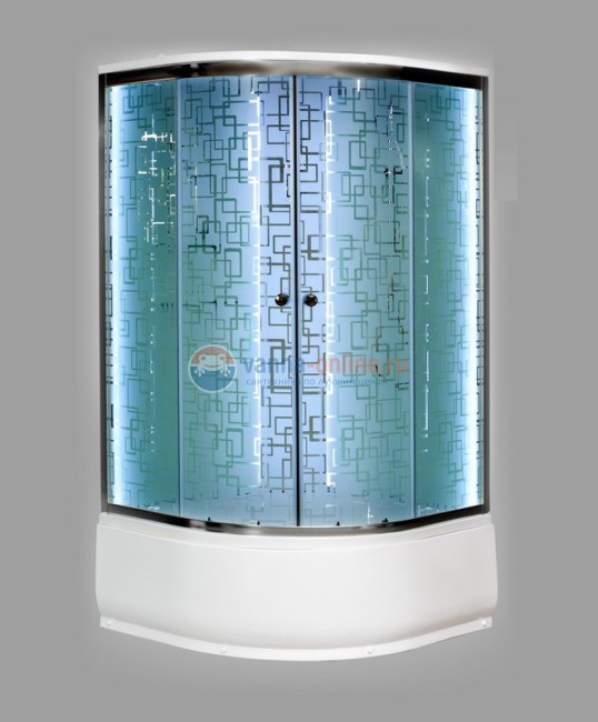 Душевая кабина Deto Em EM4510 LED гм 100 x 100 см, с крышей, с Led подсветкой, с гидромассажем