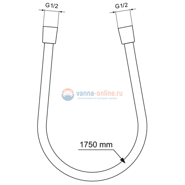 Шланг для душа 1700 мм Ideal Standard IDEALRAIN BE175GN