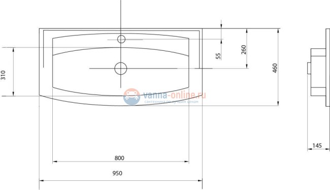 Раковина Акватон Милан М 950, 1A70653KML010 Раковина Акватон Милан М 950, 1A70653KML010