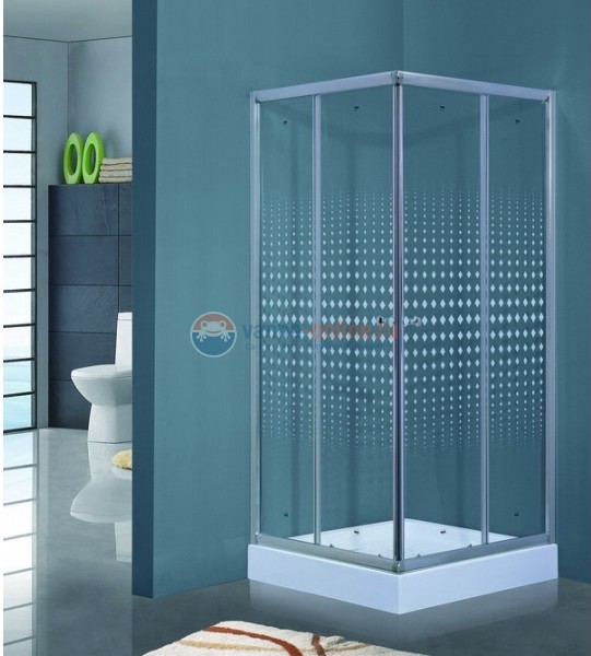 Душевой уголок Timo TL-1102 R Romb Glass, стекло прозрачное с узором, 100 х 100 х 200 см