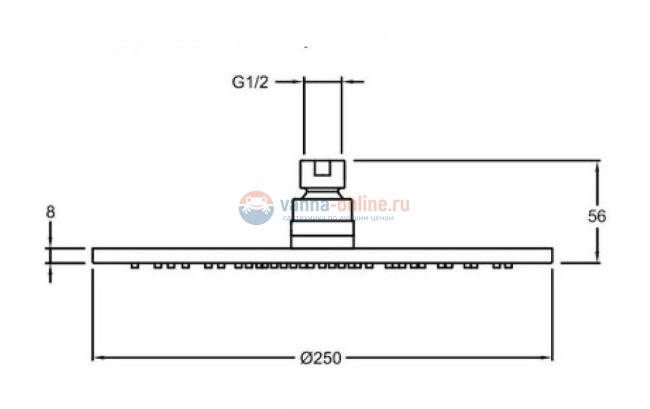 Верхний душ Jacob Delafon Toobi E21758-CP 25 см Верхний душ Jacob Delafon Toobi E21758-CP 25 см