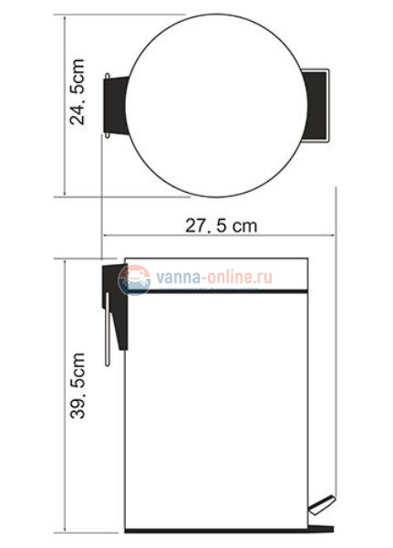 Корзина для мусора WasserKraft К-612 12 л с педалью