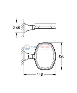 Мыльница Grohe Grandera 40628IG0, хром/золото