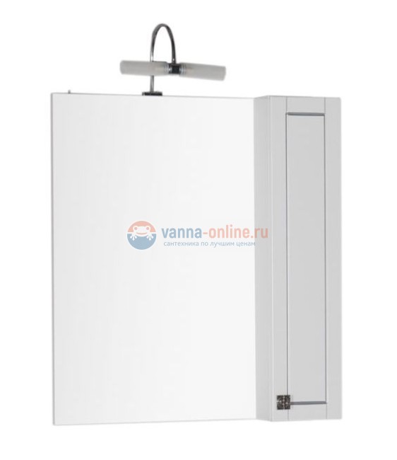 Зеркало-шкаф Aquanet Честер 75 00182632, цвет белый, патина серебро