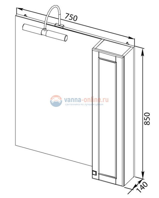 Зеркало-шкаф Aquanet Честер 75 00182632, цвет белый, патина серебро