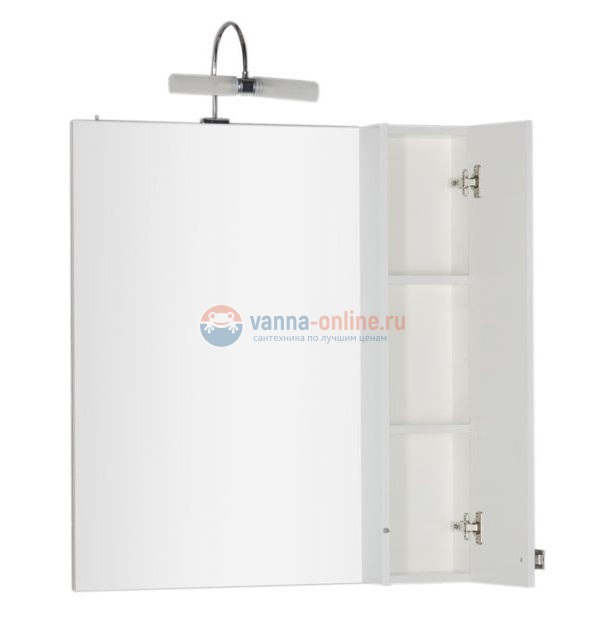 Зеркало-шкаф Aquanet Честер 75 00182632, цвет белый, патина серебро