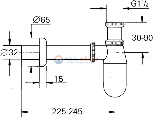 Сифон для раковины Grohe Others 28920000 хром, ø32