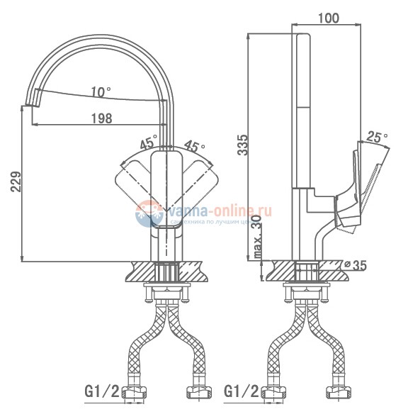 Смеситель D&K Berlin DA1432412 для кухни, зеленый