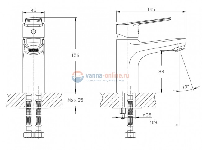 Смеситель для раковины Rush Balearic BA3935-11, хром