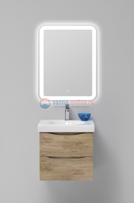 Тумба под раковину BelBagno Fly FLY-500-2C-SO-RN-P, 47,5 х 45 х 45 см, Rovere Nature/светло-коричневый