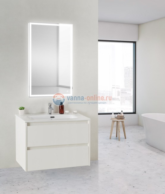 Тумба под раковину BelBagno KRAFT 39-700/390-2C-SO-BO 70 cм подвесная с 2 ящиками, Bianco Opaco