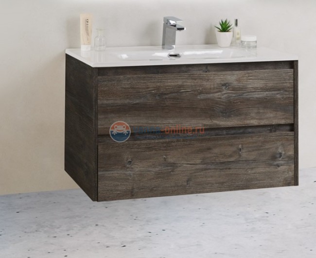 Тумба с раковиной Belbagno KRAFT 39-800/390-2C-SO-PP 80 cм подвесная с 2 ящиками, Pino Pasadena