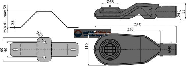 Cифон экстра низкий Alcaplast APZ-S6 DN40 и комплект регулируемых ног