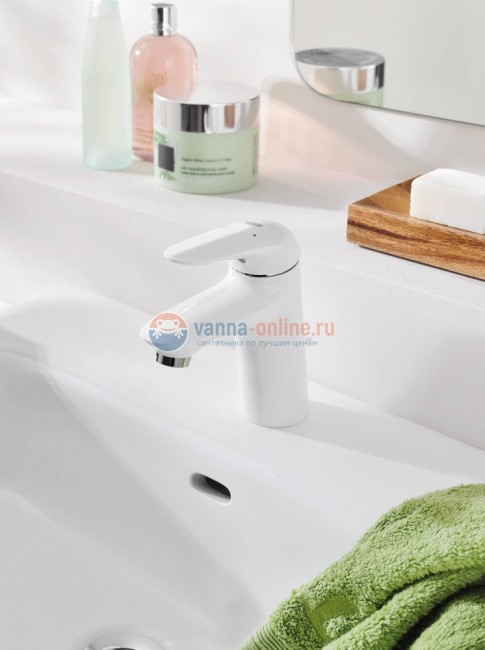 Смеситель для раковины Grohe Eurostyle 2015 23707LS3, с донным клапаном, белая луна