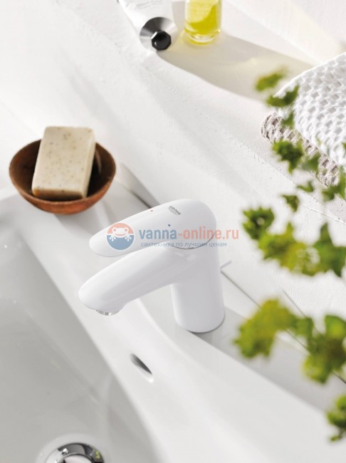 Смеситель для раковины Grohe Eurostyle 2015 23707LS3, с донным клапаном, белая луна