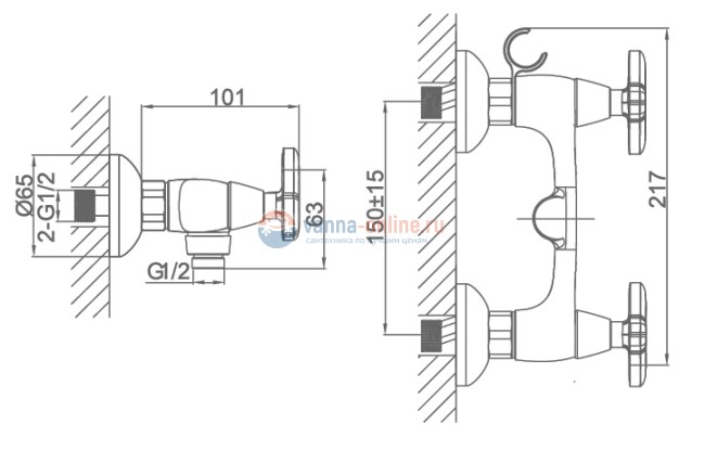 Смеситель D&K Hessen Goethe DA1383141 для душа