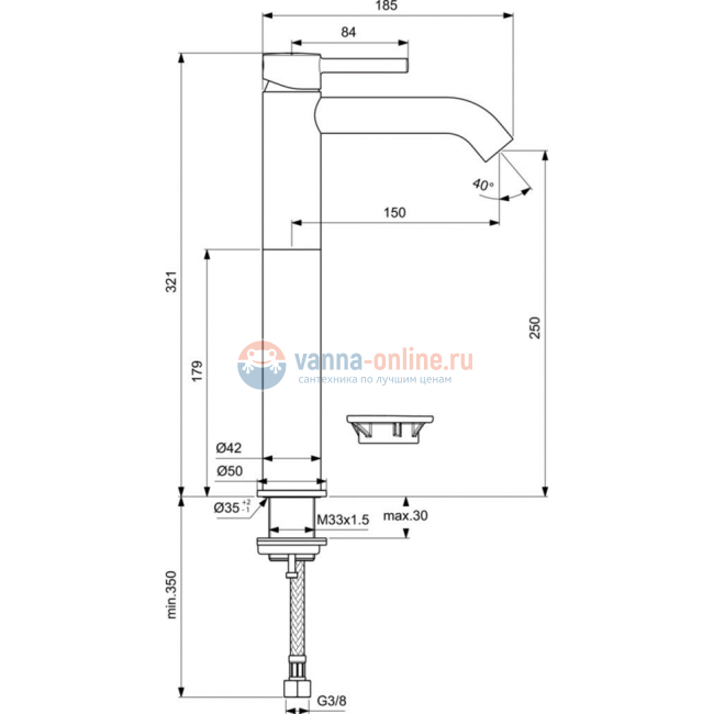 Смеситель для раковины Ideal Standard CERALINE BC269AA