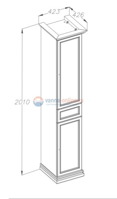 Пенал Opadiris Корсо-Оро L/R 42 см напольный, слоновая кость Пенал Opadiris Корсо-Оро L/R 42 см напольный, слоновая кость