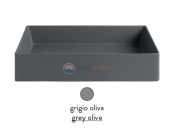 Раковина ArtCeram Scalino 55 SCL002 15; 00, накладная, цвет - grigio olive (серая оливка), 55 х 38 х 11,5 см