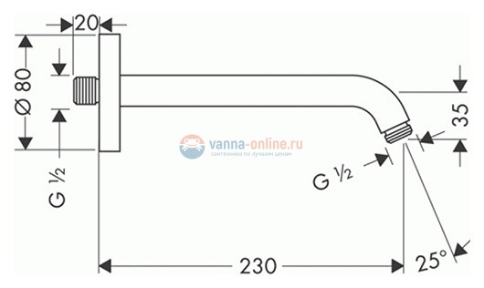 Кронштейн душевой настенный Grohe Relexa 27412000, 16,7 см Кронштейн душевой настенный Grohe Relexa 27412000, 16,7 см