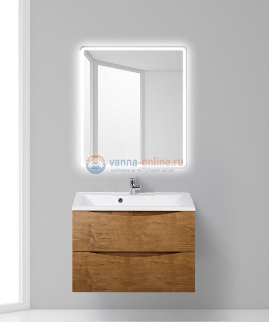 Тумба с раковиной BelBagno Marino MARINO-800-2C-SO-RN-P, 80 х 45 х 55 см, Rovere Nature - светло-коричневый