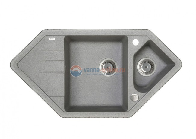 Кухонная мойка Iddis Vane G V27G965i87 96 x 50 x 22.7 см, Granucryl, угловая, серый