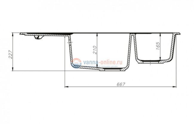 Кухонная мойка Iddis Vane G V27G965i87 96 x 50 x 22.7 см, Granucryl, угловая, серый