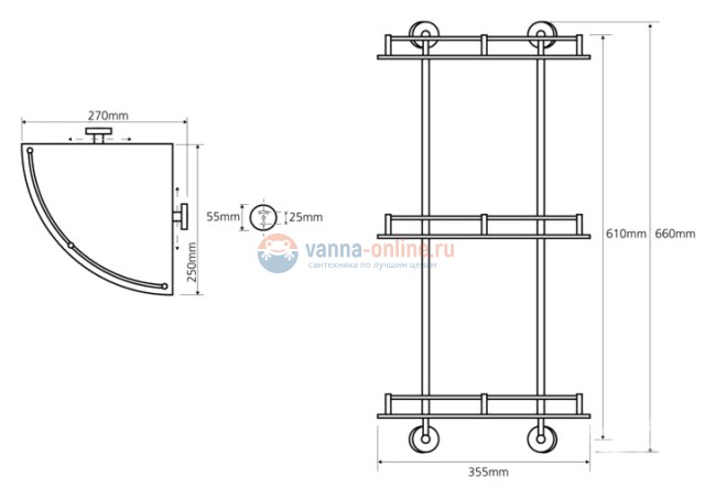 Полка Bemeta Omega 104202152 Полка Bemeta Omega 104202152