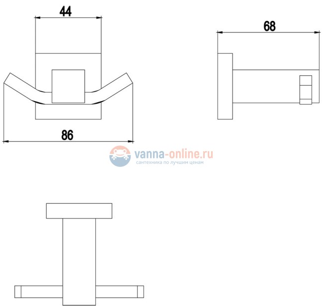 Крючок двойной Timo Selene 10012/00 Крючок двойной Timo Selene 10012/00