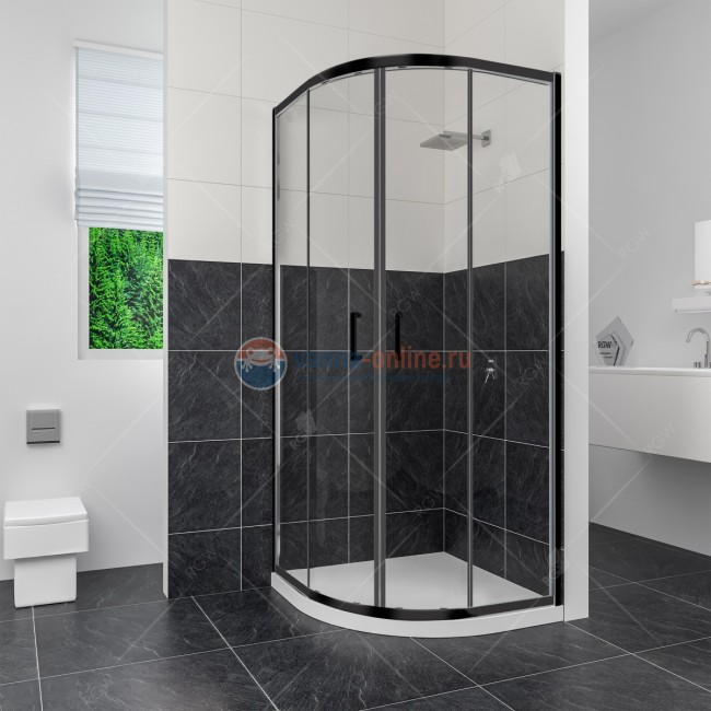 Душевой уголок RGW CL-54-B 32095400-14 100x100 см четверть круга, стекло прозрачное, черный