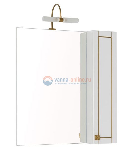Зеркало-шкаф Aquanet Честер 75 00186090, цвет белый, патина золото